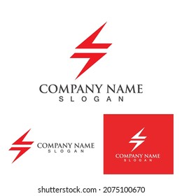 Logo del relámpago de relámpago y vector de símbolo