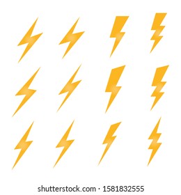 Thunderbolt and Lightning strike causes natural electricity to cause harm. icon vector