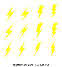 Thunderbolt and Lightning strike causes natural electricity to cause harm. icon vector