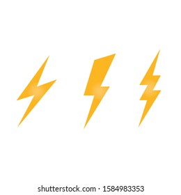 Thunderbolt and Lightning strike causes natural electricity to cause harm. icon vector