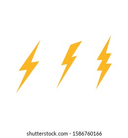 Thunderbolt and Lightning strike causes natural electricity to cause harm. icon vector