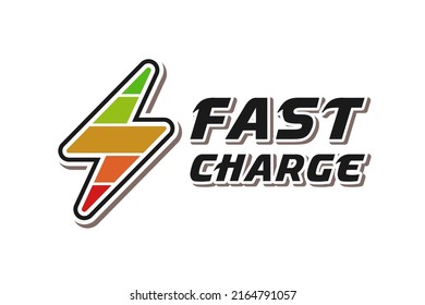 thunderbolt Lightning Symbol With Rainbow Color For Level Battery Logo Fast Charging Electrical Battery