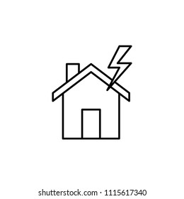 thunderbolt line icon. Element of insurance sign for mobile concept and web apps. Thin line thunderbolt icon can be used for web and mobile. Premium icon on white background