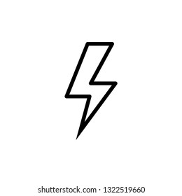 Thunderbolt Line Icon In Flat Style Vector For Apps, UI, Websites. Black Icon Vector Illustration.
