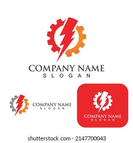 Logotipo y vector de símbolo del perno de brillo