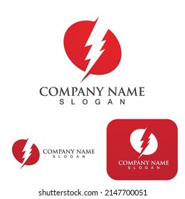 Logotipo y vector de símbolo del perno de brillo