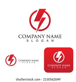 Logotipo y vector de símbolo del perno de brillo