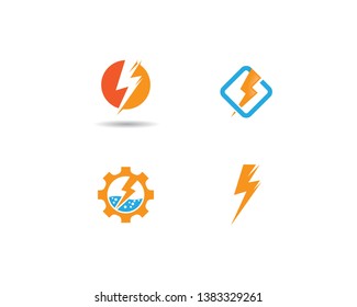 Thunderbolt logo template vector icon