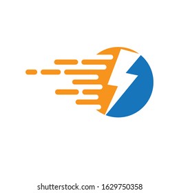 Thunderbolt logo vector icon illustration design