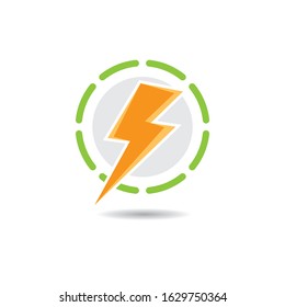 Thunderbolt logo vector icon illustration design