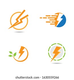 Thunderbolt logo vector icon illustration design