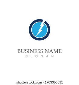 thunderbolt logo vector illustration template design