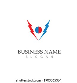 thunderbolt logo vector illustration template design