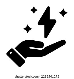 Tornillo en la mano que representa el vector de concepto de ahorro de energía en estilo de moda