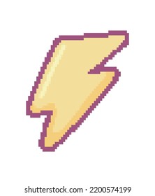 thunderbolt pixel art isolated icon
