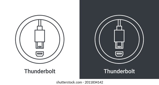 Thunderbolt port icon. Computer connectors signs. Connectors icon. Vector illustration