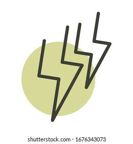 thunderbolt power alternative sustainable energy vector illustration line style icon