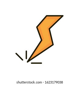 thunderbolt power energy storm nature drawing vector illustration