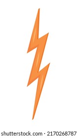 Thunderbolt Semi Flat Color Vector Object. Full Sized Item On White. Lightning. Zeus Weapon. Ancient Greek Symbol. Simple Cartoon Style Illustration For Web Graphic Design And Animation