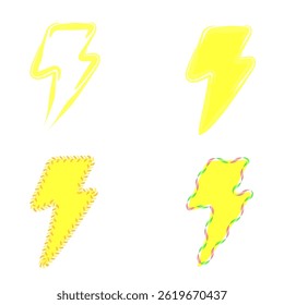 thunderbolt,  set of arrow icons, thunderbolts