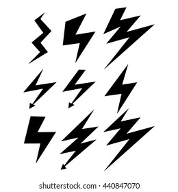 thunderbolt set isolated in white background