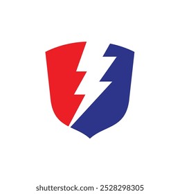 Thunderbolt Shield Logo Template Illustration Design