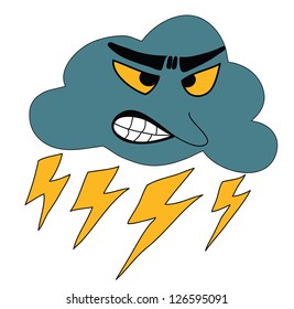 Thunderbolzen-Sturmsymbol für Wettervorhersage