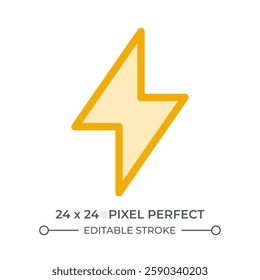 Thunderbolt symbol duotone color ui icon. Electric tension danger mark. Power generation technology. Lightning. Isolated vector illustration. Web design user interface element, pixel perfect