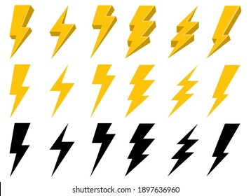 Thunderbolt vector design illustration isolated on white background