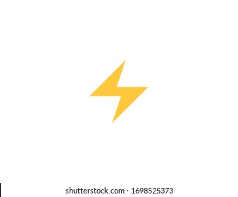 Thunderbolt vector flat icon. High Voltage icon. Isolated lightning bolt emoji illustration 