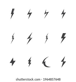 Thunderbolt vector icons logo set illustration design template