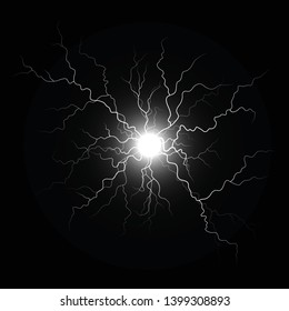 Thunderbolt vector illustration isolated on black background 