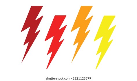 Thunderbolt vector illustration, red tone color , typography, printing paper, graphics, vectors