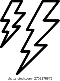 Icono de contorno del Vector Thunderbolt. Arte de línea de Vector