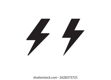 Thunderbolt vector silhouette isolated in white background