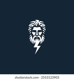 thunderbolt zeus god logo for sale.