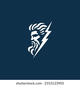 thunderbolt zeus god logo for sale.