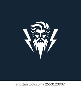 thunderbolt zeus god logo for sale.