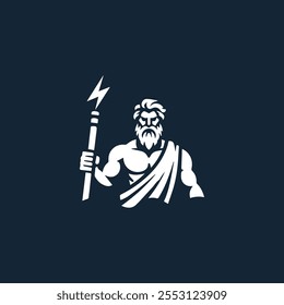 logo de thunderbolt zeus god para venda.