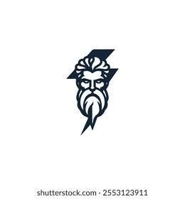 thunderbolt zeus god logo for sale.