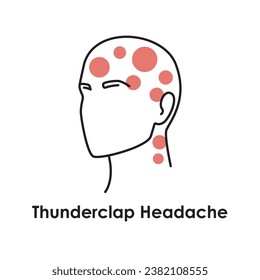 Thunderclap Headache Headache color icon. Vector isolated illustration. Migraine concept.