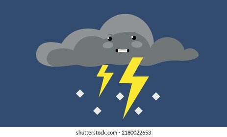 Thundercloud with an evil face