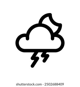 thundercloud icon, thunder icon simple design