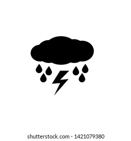 thundercloud icon wheater vector.cloud with thunder