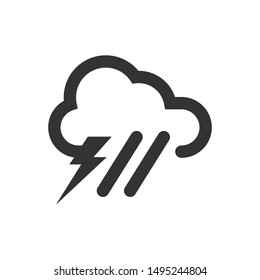 Thundercloud with rain icon isolated on white background. Weather symbol modern, simple, vector, icon for website design, mobile app, ui. Vector Illustration