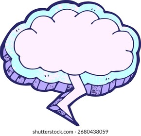 thundercloud symbol  in bright neon color