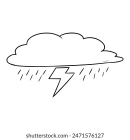 thunderclouds illustration hand drawn outline isolated vector