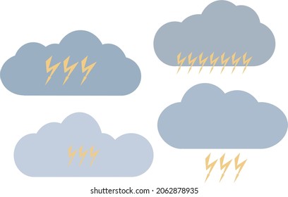 Thunderclouds with lightning. Data error. [Vector set]