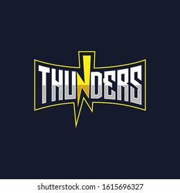 Thunders E Sport logo. Thunder vector logo E Sport.