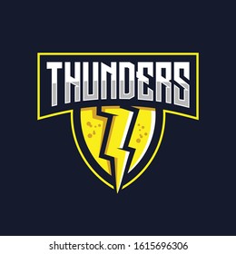 Thunders E Sport logo.  vector 